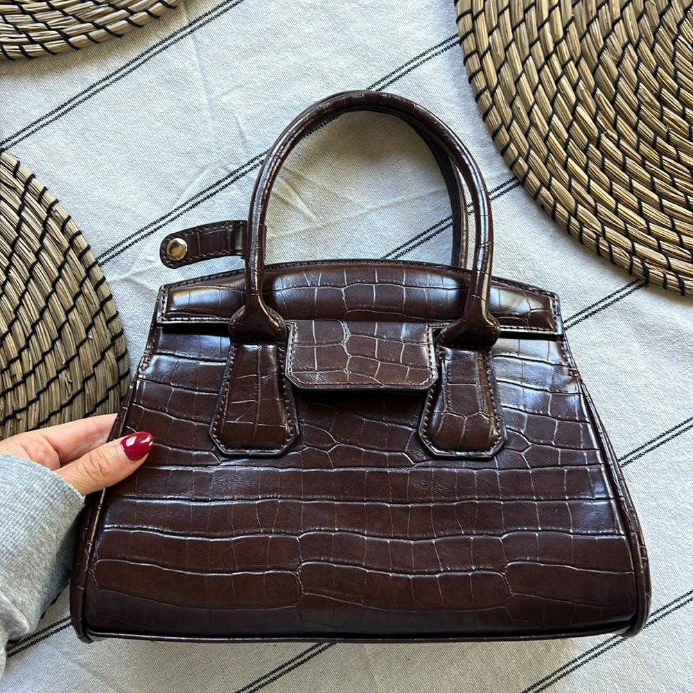 Chocolate Brown Bag with option chain strap extender